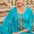 Sky blue heavy vertican silk kurta pent dupatta set