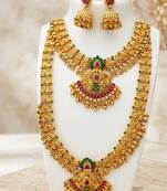 exquisite temple jewellery necklace and choker set with jhumkas