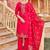 Pink heavy vertican silk kurta pent dupatta set