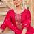 Pink heavy vertican silk kurta pent dupatta set