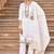 White heavy vertican silk kurta pent dupatta set