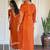 Orange bsy viscose kurti pant dupatta set
