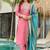 Light pink viscose silk kurti pent dupatta set