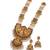 handcrafted gold-plated pearl temple necklace set with jhumkas