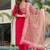 Red rayon slub kurti pent dupatta set