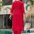 Red rayon slub kurti pent dupatta set
