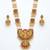 handcrafted gold-plated pearl temple necklace set with jhumkas