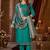 Turquoise vertican silk kurti pent dupatta set