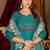 Turquoise vertican silk kurti pent dupatta set