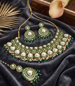 handcrafted gold-plated kundan choker necklace set