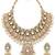 gold-plated kundan and pearl choker set with earrings