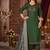 Green vertican silk kurti pent dupatta set