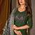 Green vertican silk kurti pent dupatta set