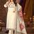 White vertican silk kurti pent dupatta set