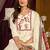 White vertican silk kurti pent dupatta set