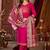 Pink vertican silk kurti pent dupatta set