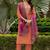 Orange rayon kurti pent dupatta set