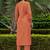 Orange rayon kurti pent dupatta set