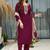 Maroon rayon kurti pent dupatta set
