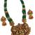handcrafted green beaded temple jewellery set with jhumkas