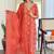 Orange rayon kurti pent dupatta set
