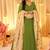 Green dyed silk anarkali kurti dupatta set