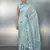 skyblue soft muga cotton with weaving saree
