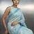 skyblue soft muga cotton with weaving saree