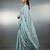 skyblue soft muga cotton with weaving saree