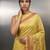 yellow soft muga cotton with weaving saree