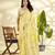 YELLOW linen silk blend butti weaving work SAREE