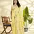 YELLOW linen silk blend butti weaving work SAREE