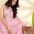  PINK linen silk blend butti weaving work SAREE