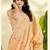  PEACH linen silk blend butti weaving work SAREE
