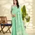  GREEN linen silk blend butti weaving work SAREE