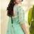  GREEN linen silk blend butti weaving work SAREE