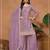 Light purple embroideried pallazo set with dupatta semi stitched