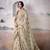 BROWN linen silk blend butti weaving work SAREE