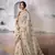 BROWN linen silk blend butti weaving work SAREE
