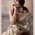 BROWN linen silk blend butti weaving work SAREE