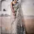 GREY linen silk blend butti weaving work SAREE