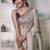 GREY linen silk blend butti weaving work SAREE