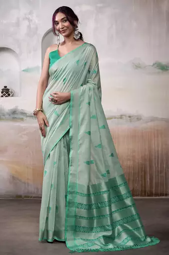  linen silk blend butti weaving work