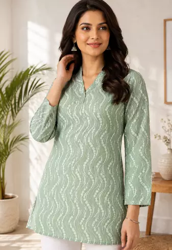 PISTA  REYON WITH DIGITAL PRINTED STYLISH WEAR KURTI 