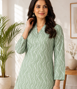 PISTA  REYON WITH DIGITAL PRINTED STYLISH WEAR KURTI 