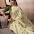 OLIVE linen silk blend butti weaving work SAREE 