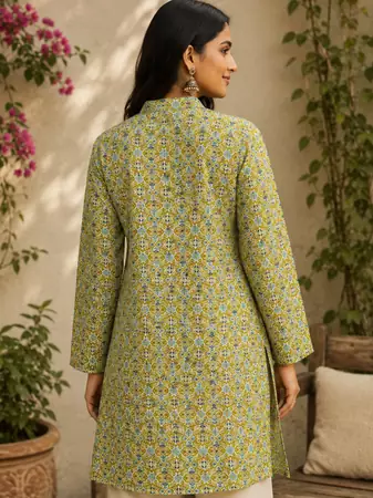 LIGHT GREEN Rayon DIGITAL PRINTED KURTI 