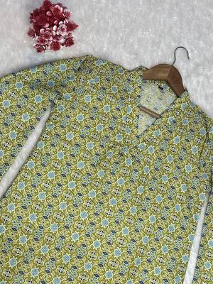 LIGHT GREEN Rayon DIGITAL PRINTED KURTI  5