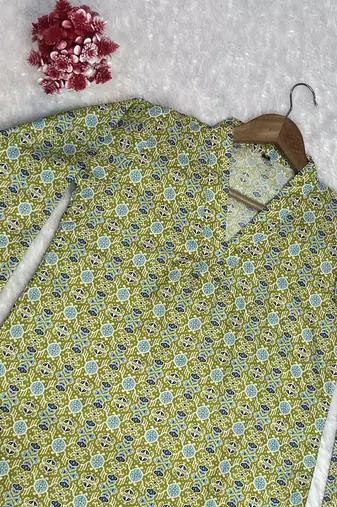 LIGHT GREEN Rayon DIGITAL PRINTED KURTI 