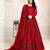 RED COLOR TONE THREAD WORK NET GOWN